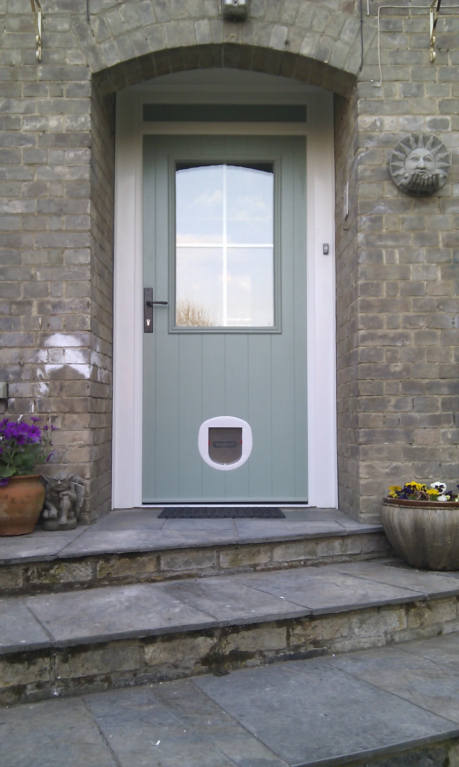 Composite door clearance with cat flap